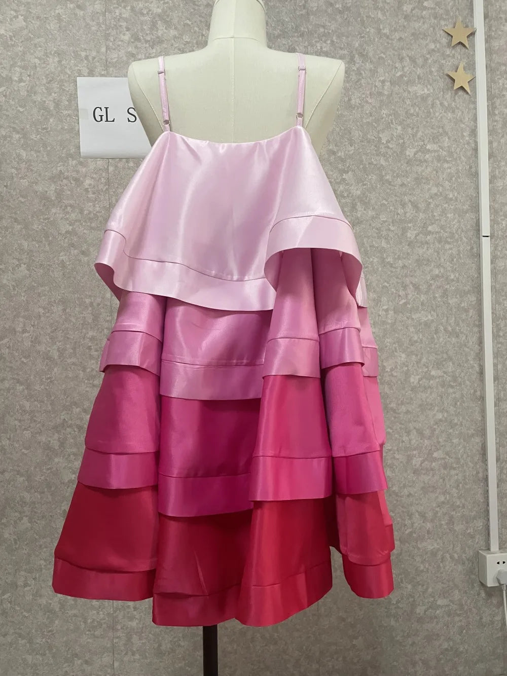 CM.YAYA Women Spaghetti Strap Tierred Big Swing Sleeveless Ball Gown Mini Dress 2023 Vintage Party Evening High Street Dresses