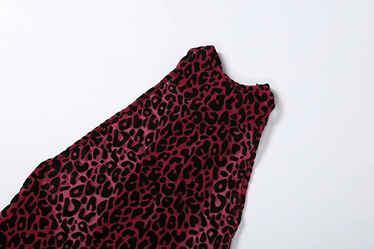 Leopard Print Backless Sleeveless Halter Romper for Women
