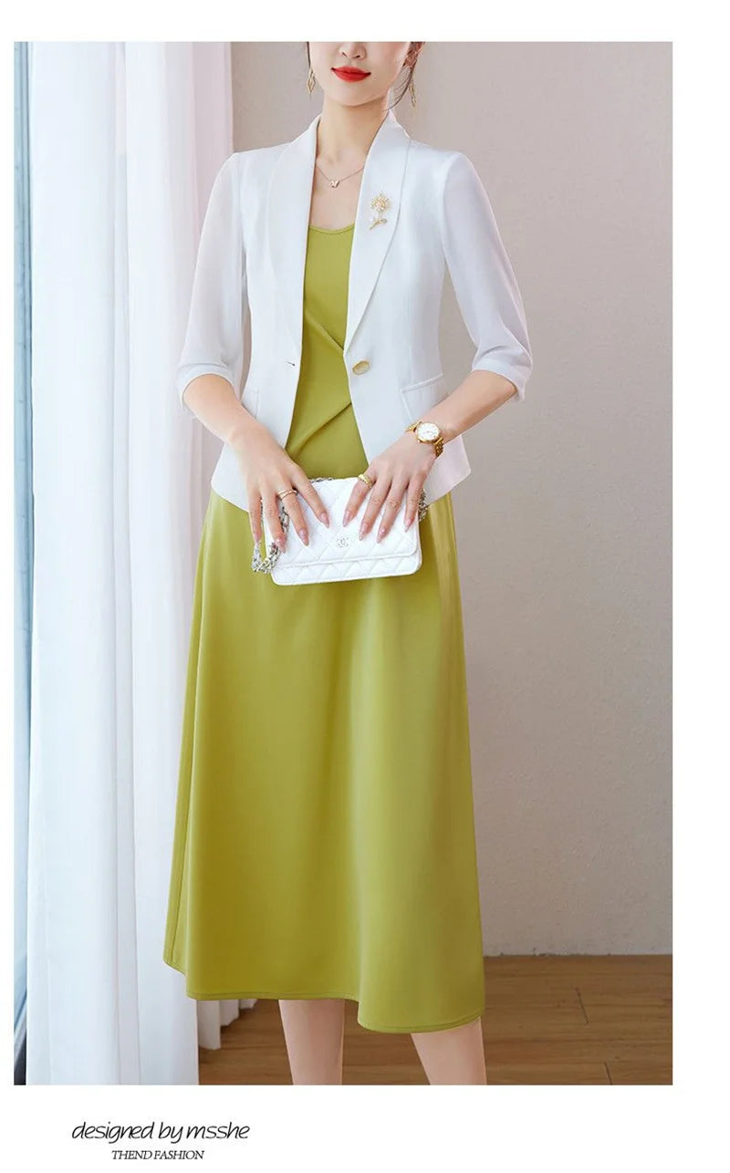 Lightweight Solid Color Chiffon Blazer Jacket For Women