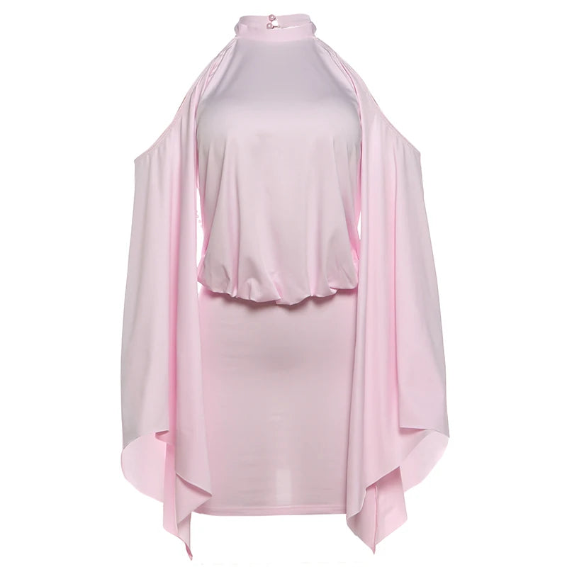 Elegant Off Shoulder Patchwork Backless Dress for Women
