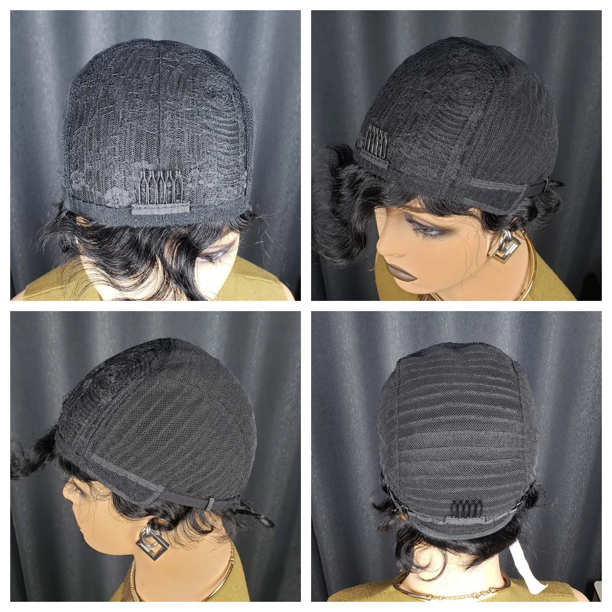 Short Curly Pixie Cut Remy Human Hair Wig for Women