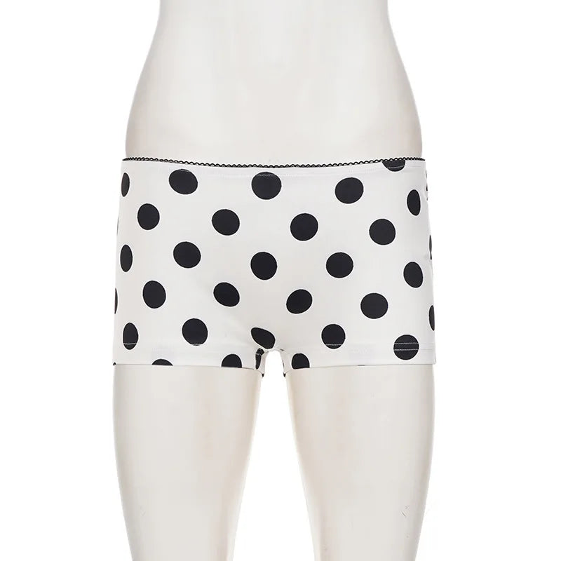 Mesh Letter Print See Through Polka Dot Two Piece Set for Women