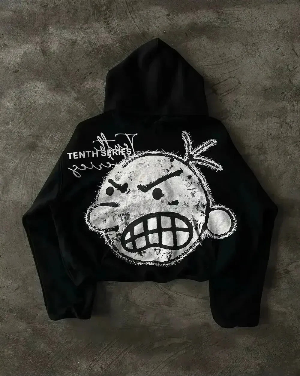 Skull Pattern Zip Up Hoodie