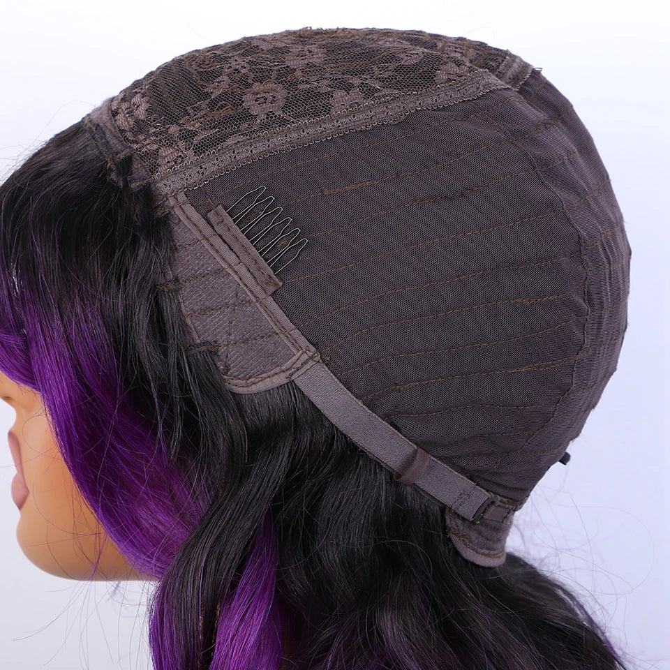 Long Body Wave Human Hair Wig With Bangs for Women