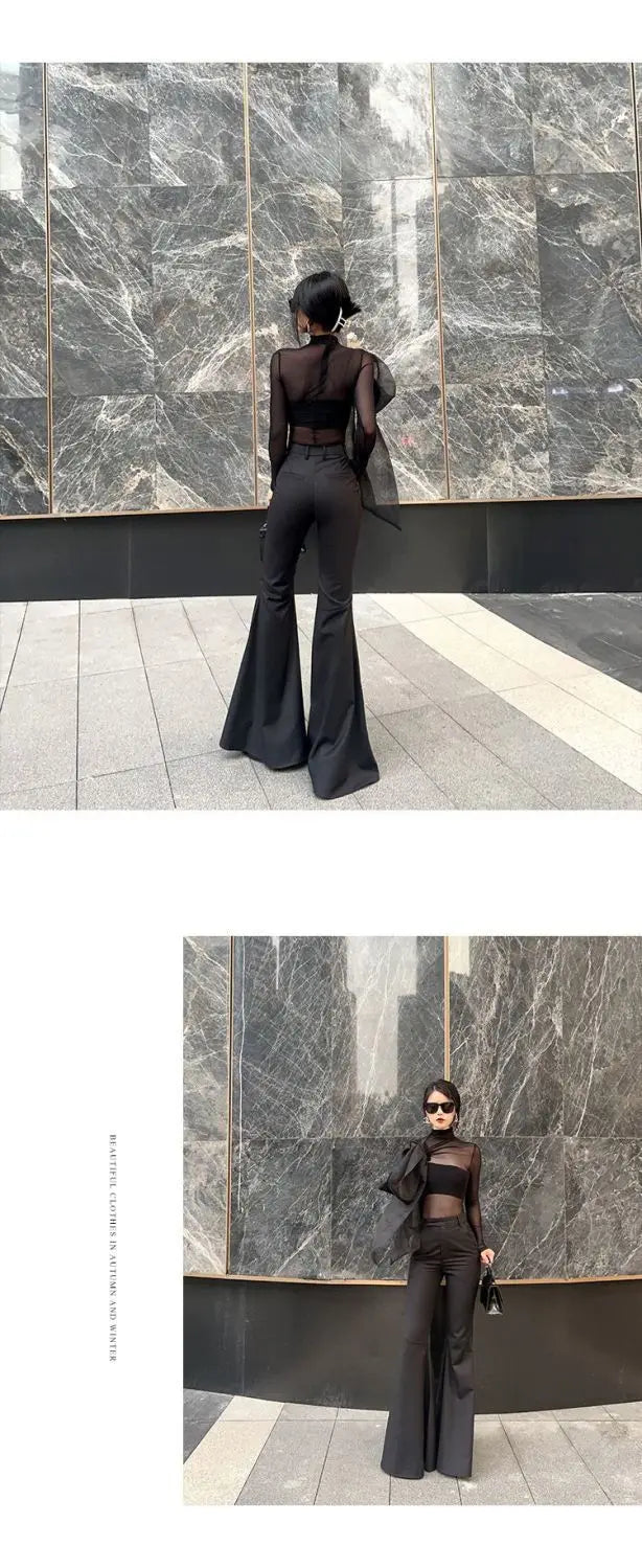 High Waist Bell Bottom Trousers