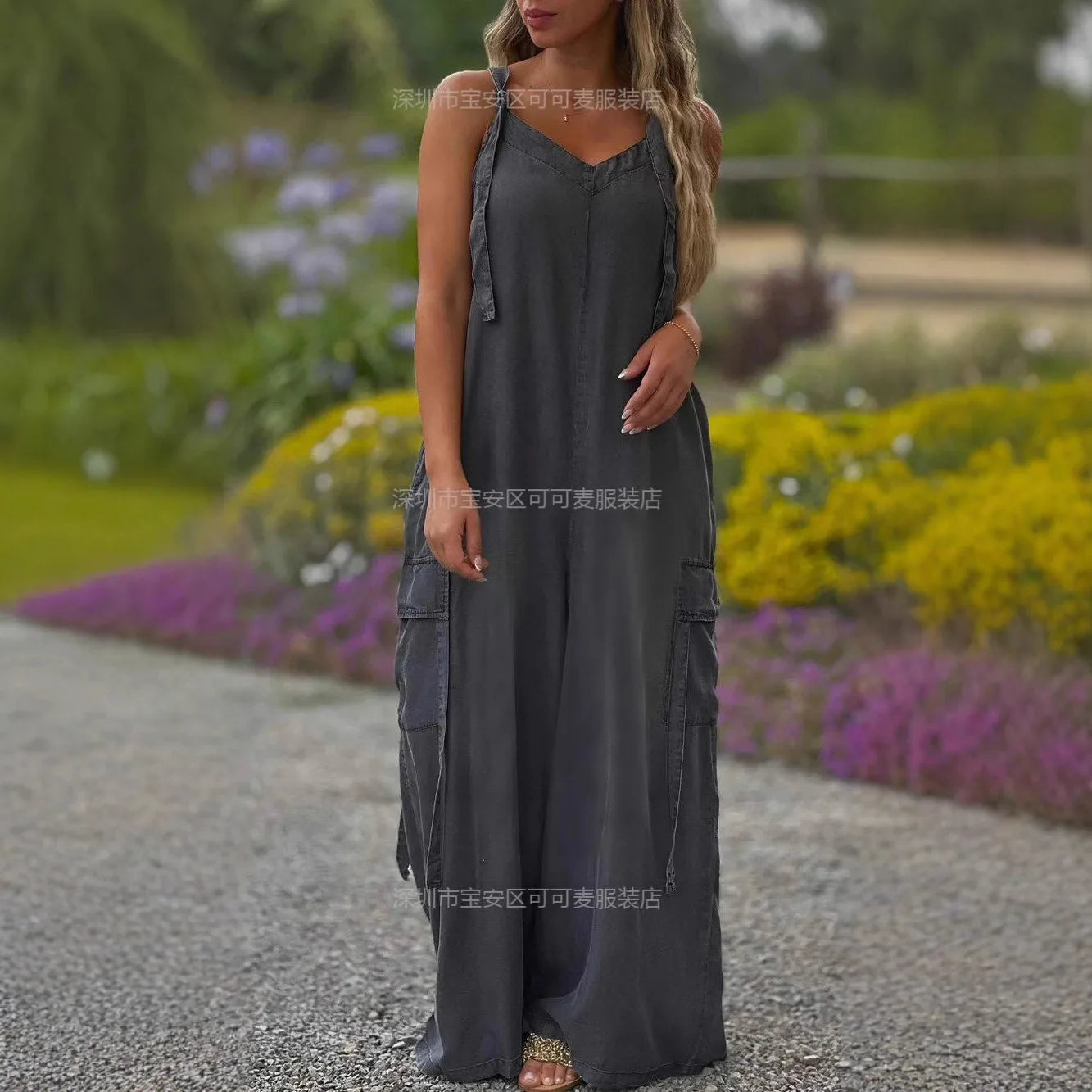 Jumpsuits Women One Piece Sleeveless Overalls Wide Leg Long Pants Casual Loose Rompers Y2k Streetwear Jumpsuit Summer 2025