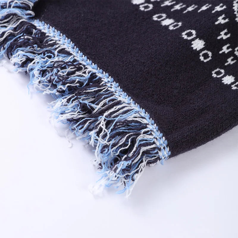 Ethnic Tassel Women 's Sweater Knitted V-neck Bandage Thicken Full Sleeve Jumper For Woman Winter Woman Coats Jacket Knitwear