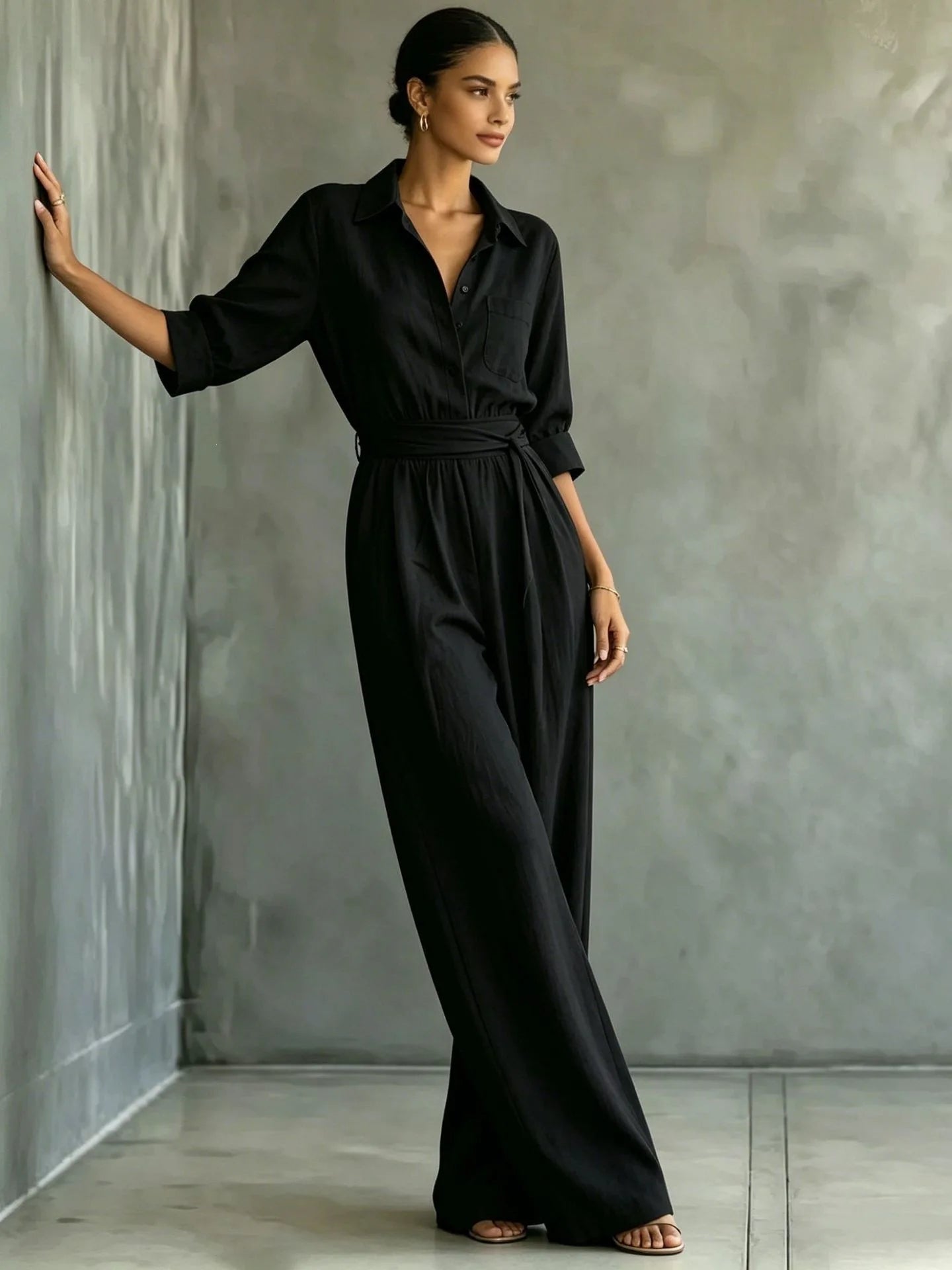 Solid Color Casual Loose Jumpsuit for Women Summer Vacation Streetwear