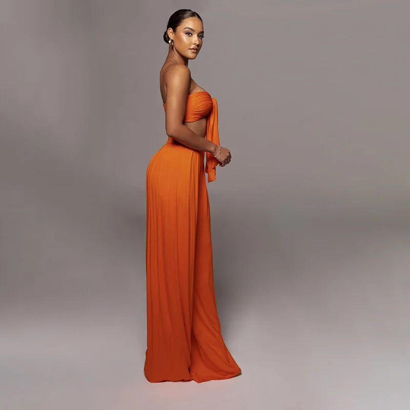 Elegant Solid Color Casual Two Piece Set for Women