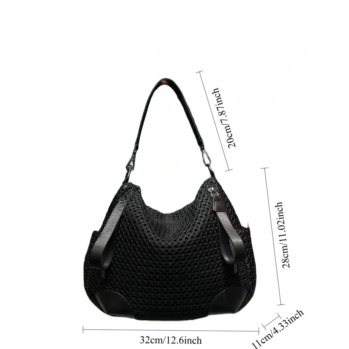 Retro Nylon Mesh Shoulder Bag With Large Capacity for Women