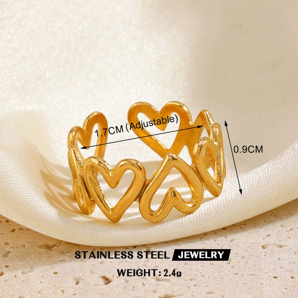 Open Heart Stainless Steel Ring