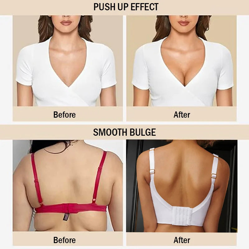 Women Plus Size Bras Back Smooth Out Shaper Seamless Beauty Back Sexy Push Up Lingerie Wireless Comfortable Adjustable Underwear