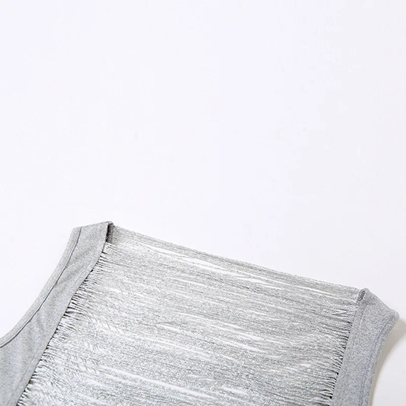 Tassel Patchwork Backless Casual Vest Top For Women
