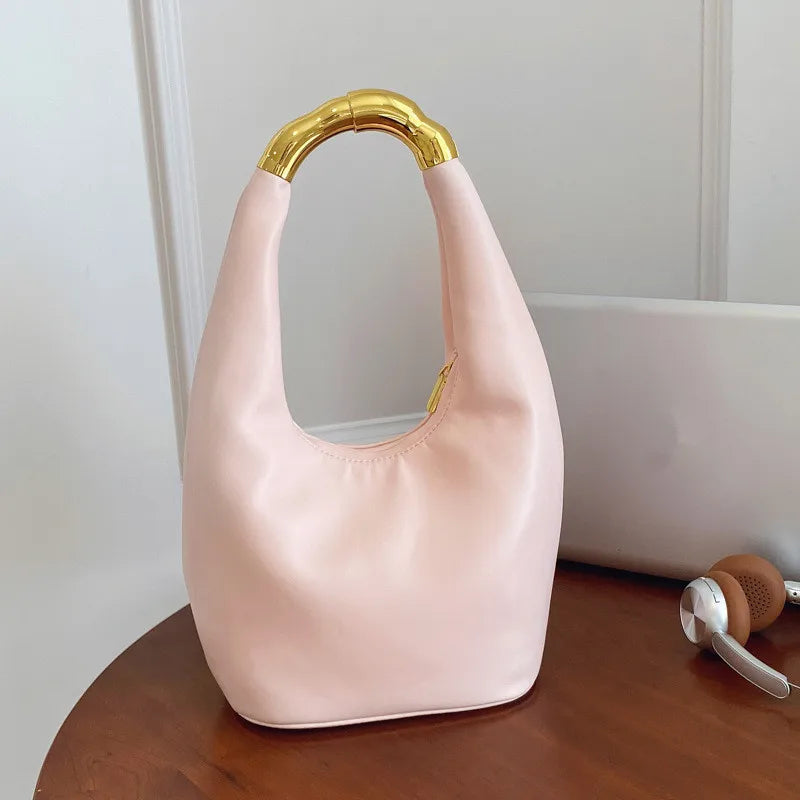Soft Leather Top Handle Tote Bag