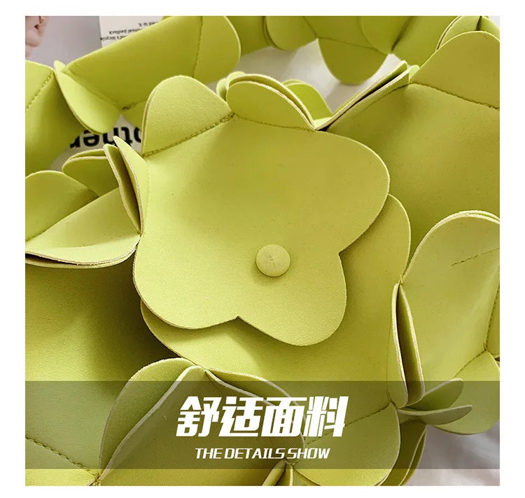 Korean Style 3D Flower PU Leather Shoulder Bag for Women