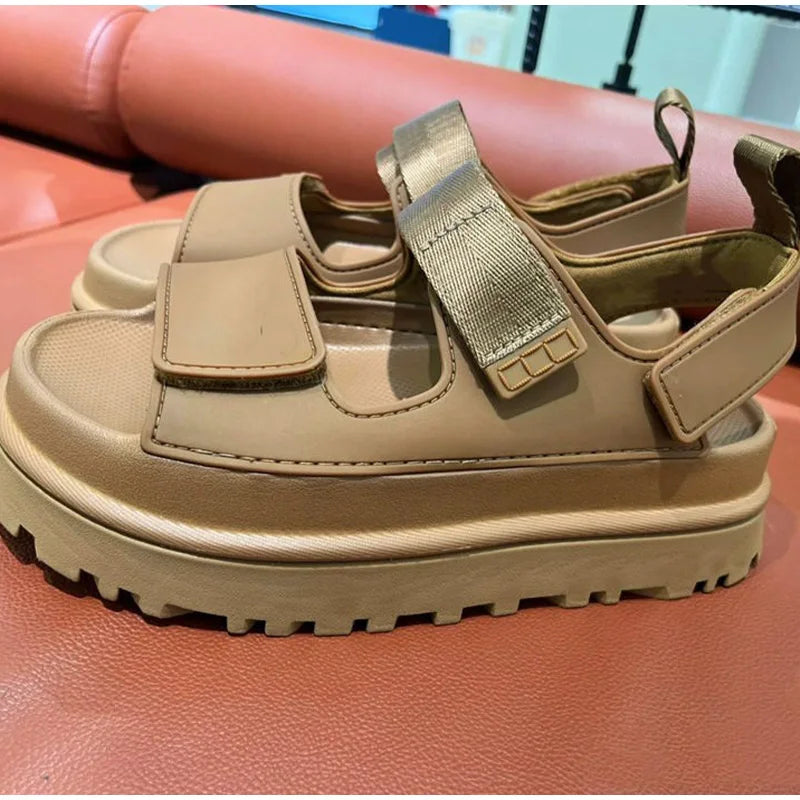 Brand Open Toe Thick-soled Sandals For Women Casual High Quality Fashion Comfort Thick-soled Shoes New Velcro Buckle Sandals