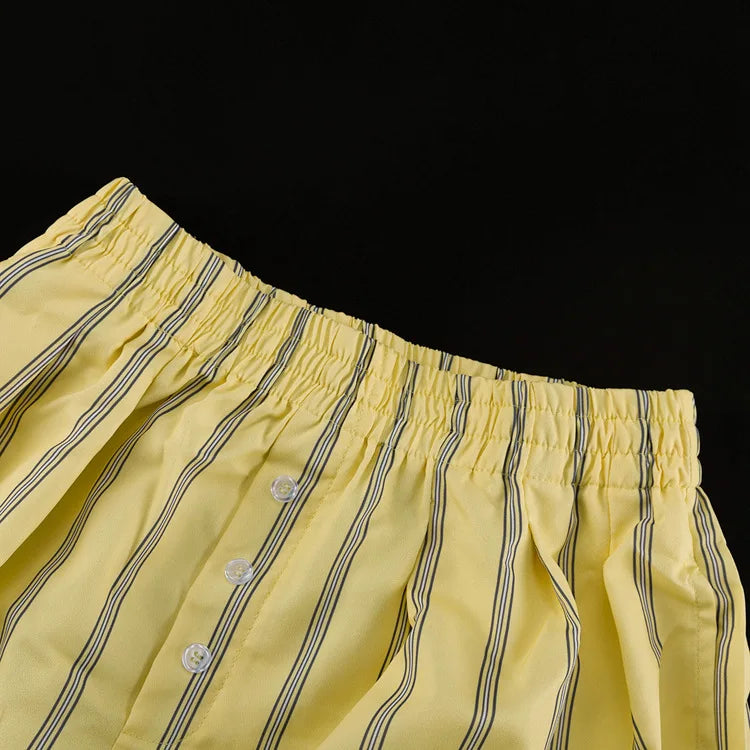 Long Sleeve Crop Top Striped Two Piece Shorts Set for Women