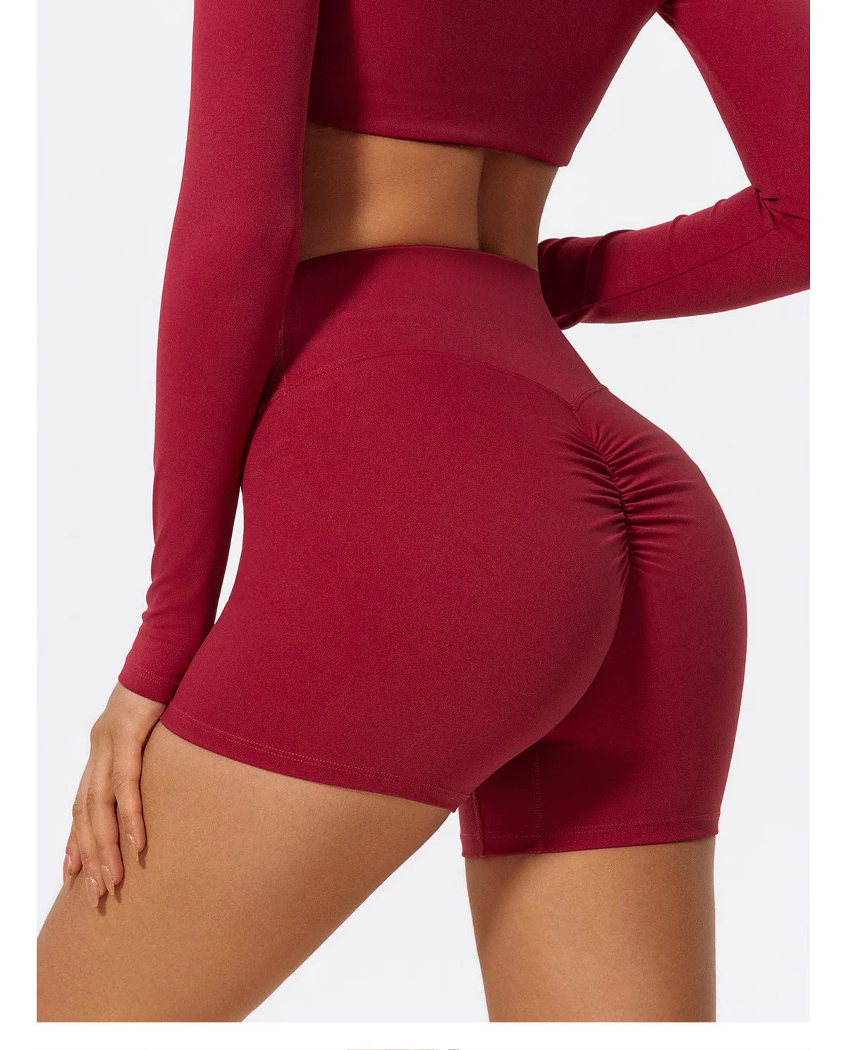 Sporty Solid U-Neck Crop Top and Shorts Two-Piece Set for Women