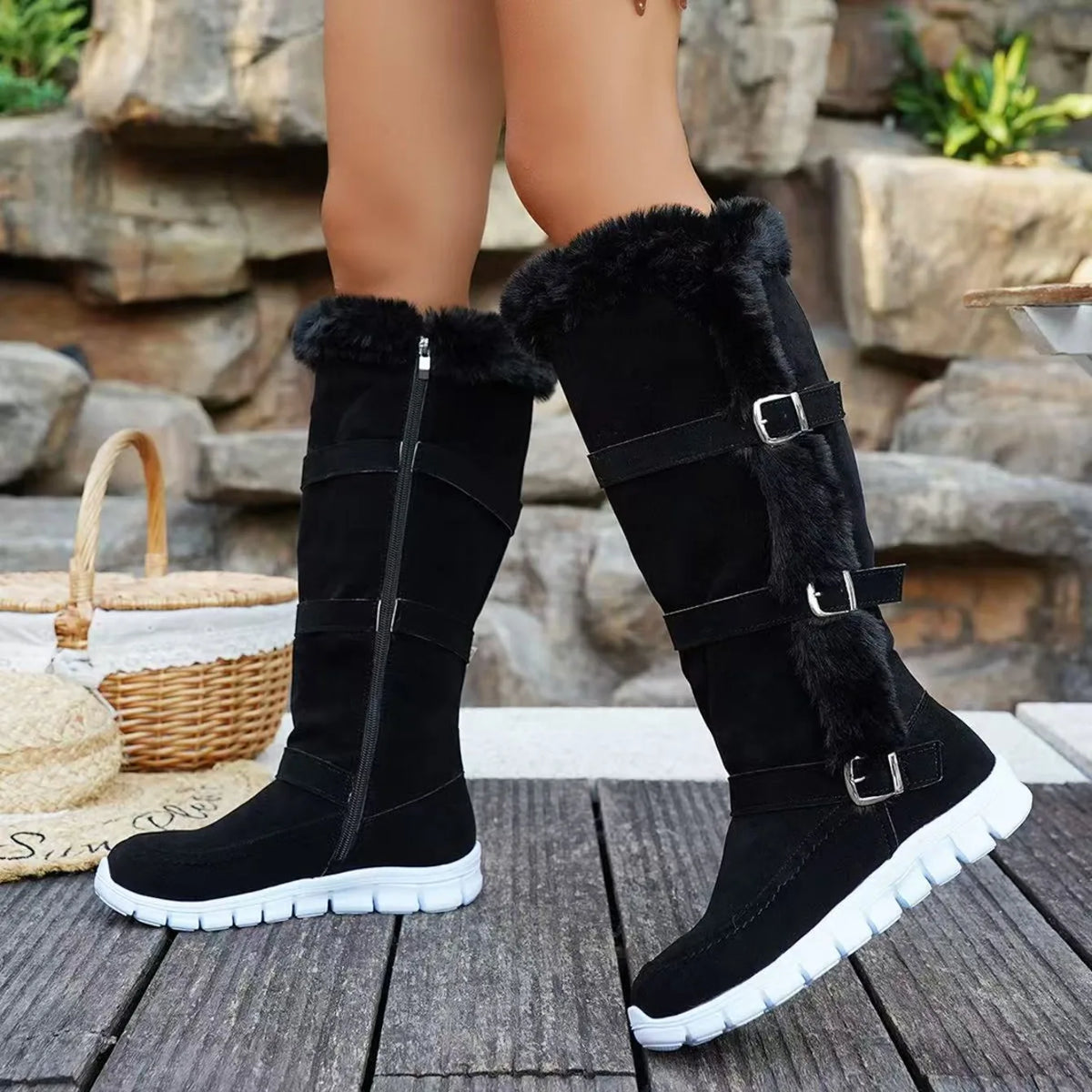 Comfortable Plush Warm Slip On Ankle Boots for Women