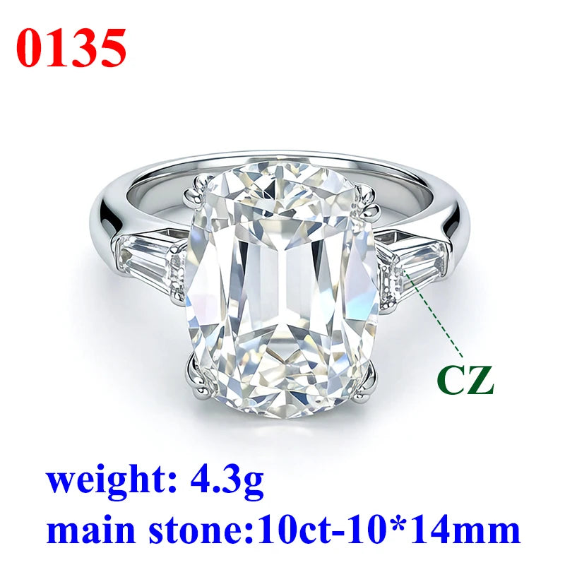Old European Cut Moissanite Sterling Silver Ring for Women