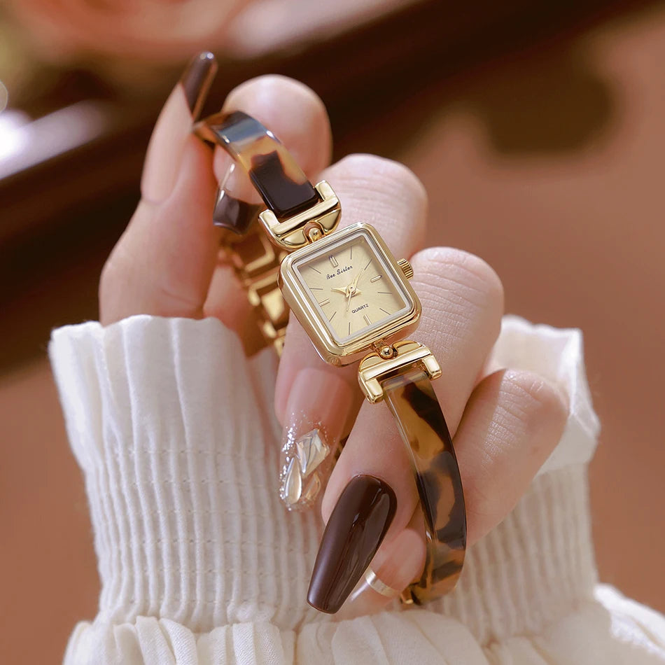 Tortoiseshell Square Bracelet Watch