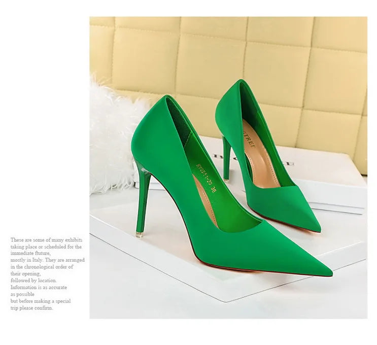 Elegant Purple Satin High Heel Stiletto Pumps for Women