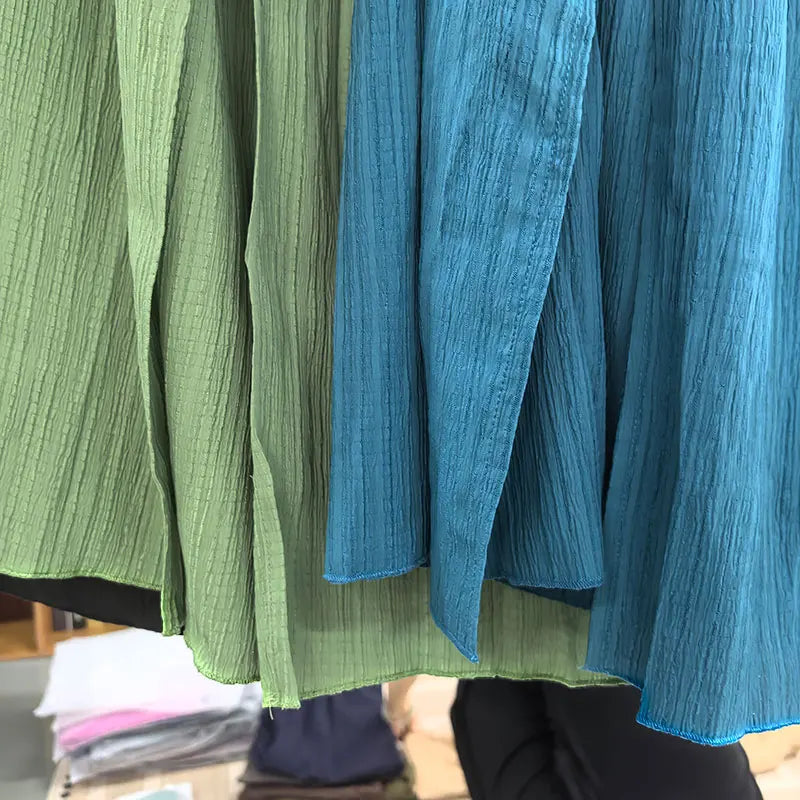 New Women Skirt Fashion Bohemian Midi Skirt High Waist Solid A Line Ruffle Skirt Casual Side Slit Beach Skirts 3 Colors Skort