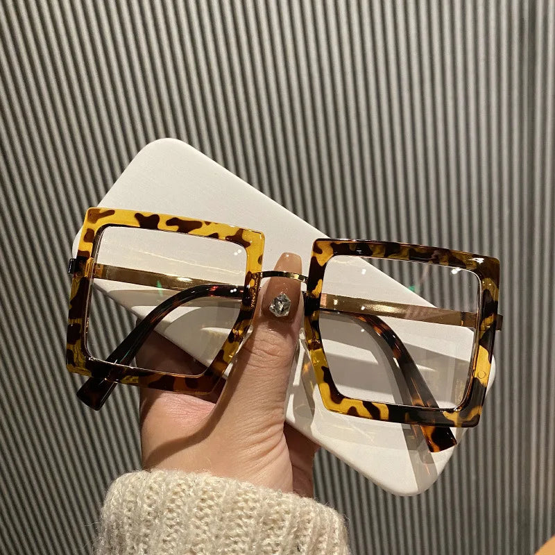 Oversized Transparent Blue Light Blocking Glasses for Women