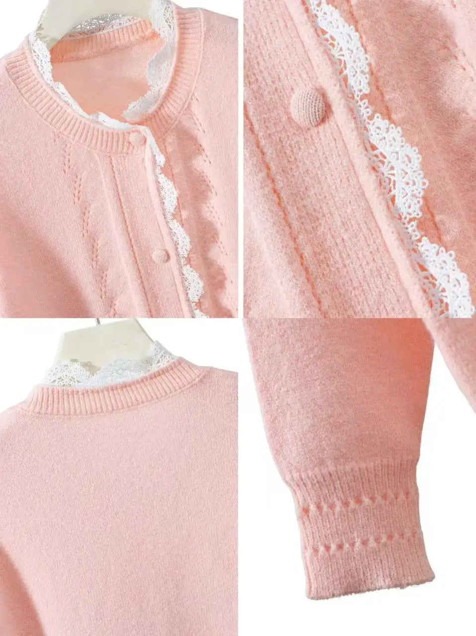 Loose Fit Hollow Out Knit Cardigan Sweater for Women