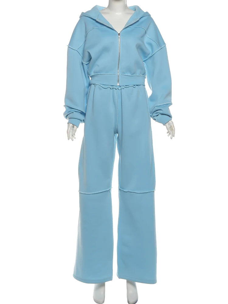Cozy Woolen Hooded Pantsuit
