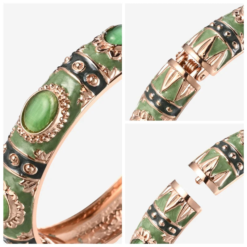 Colorful Enamel Bohemian Bangle Bracelet for Women