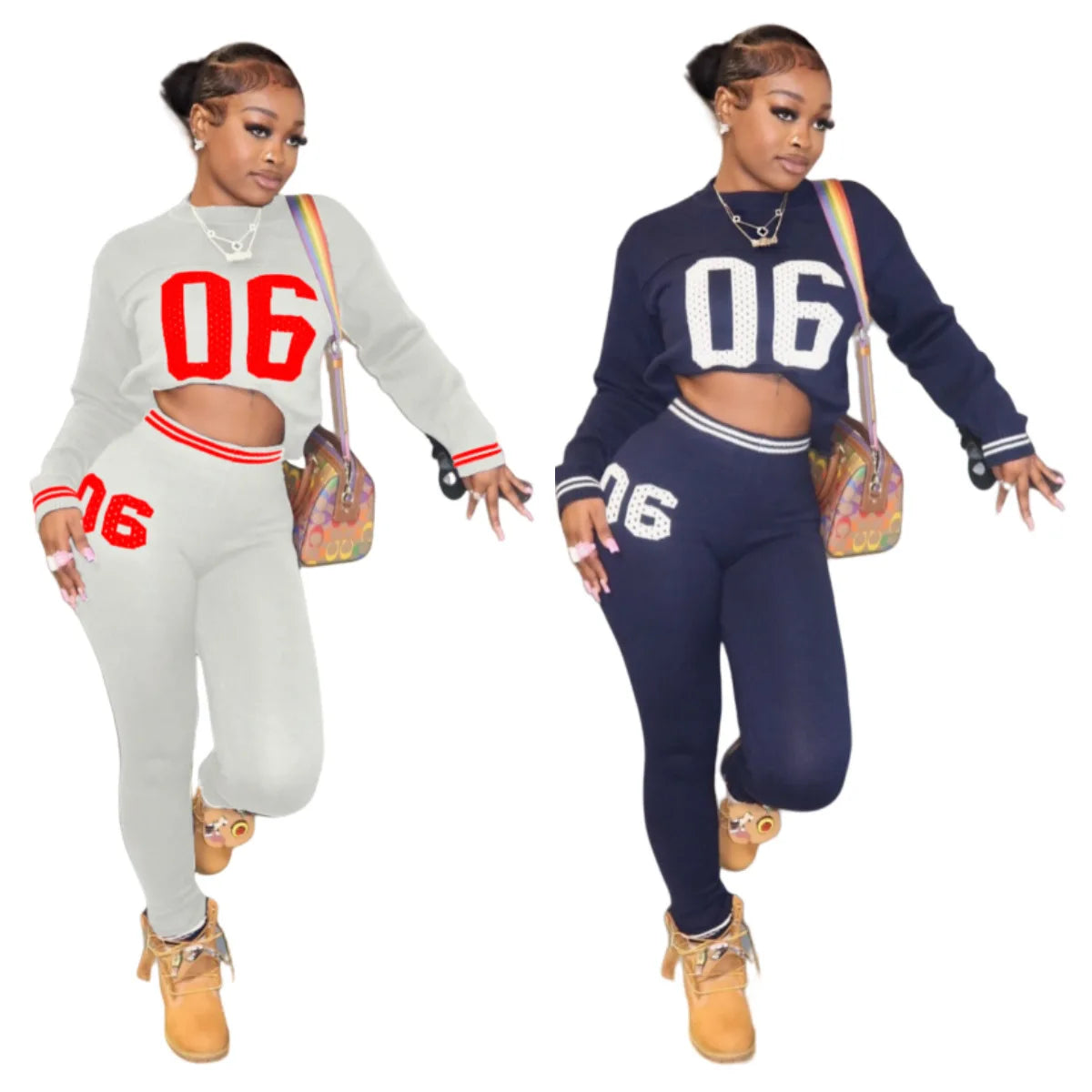 Letter Print Tracksuit Set