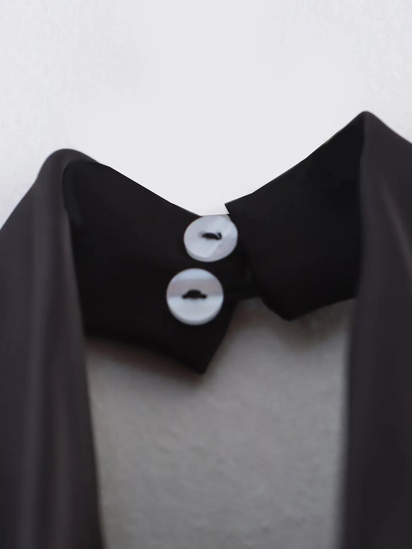 Sleek Solid Color Back Button Halter Neck Top for Women