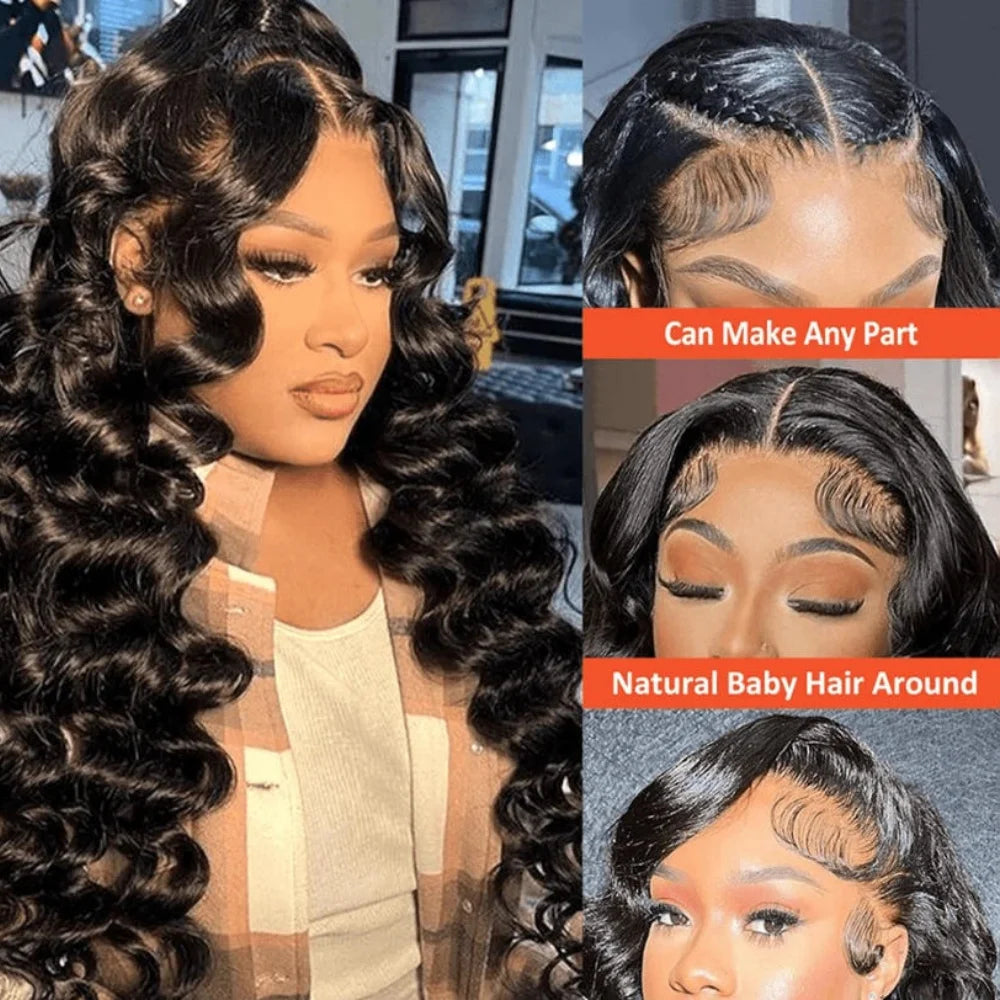 Deep Wave Brazilian Lace Front Human Hair Wig For Women