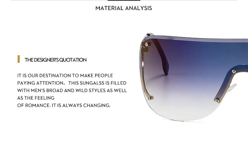 Oversized Shield Fashion Sunglasses