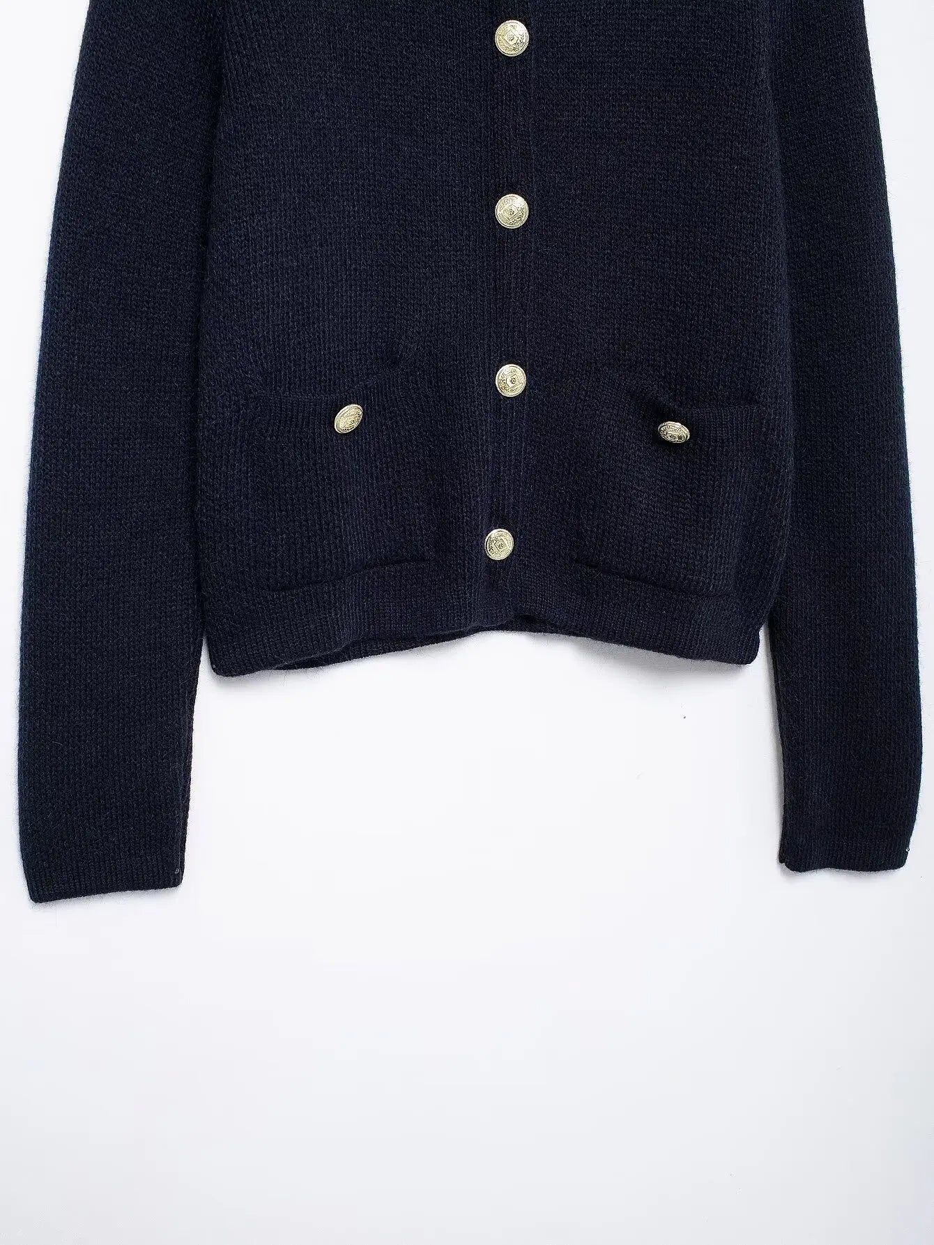 Winter Slim Knitted Cardigan with Button Details for Women