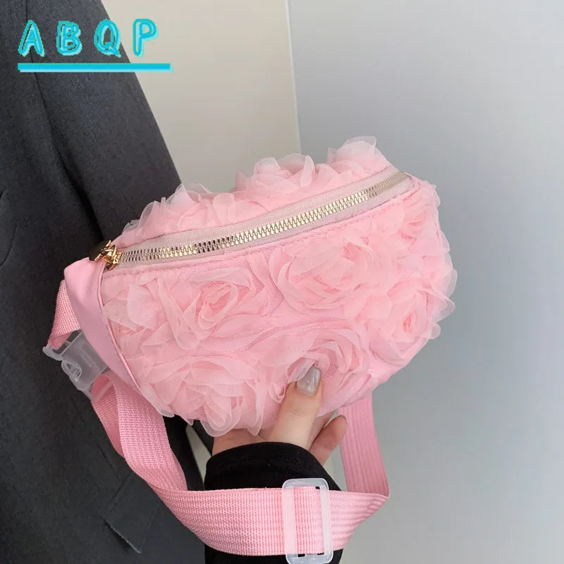 New Women's Waist Bag Flower Shape Fashionable Women's Waist Bag Lace Luxury Lightweight Women's Crossbody Bag High Quality