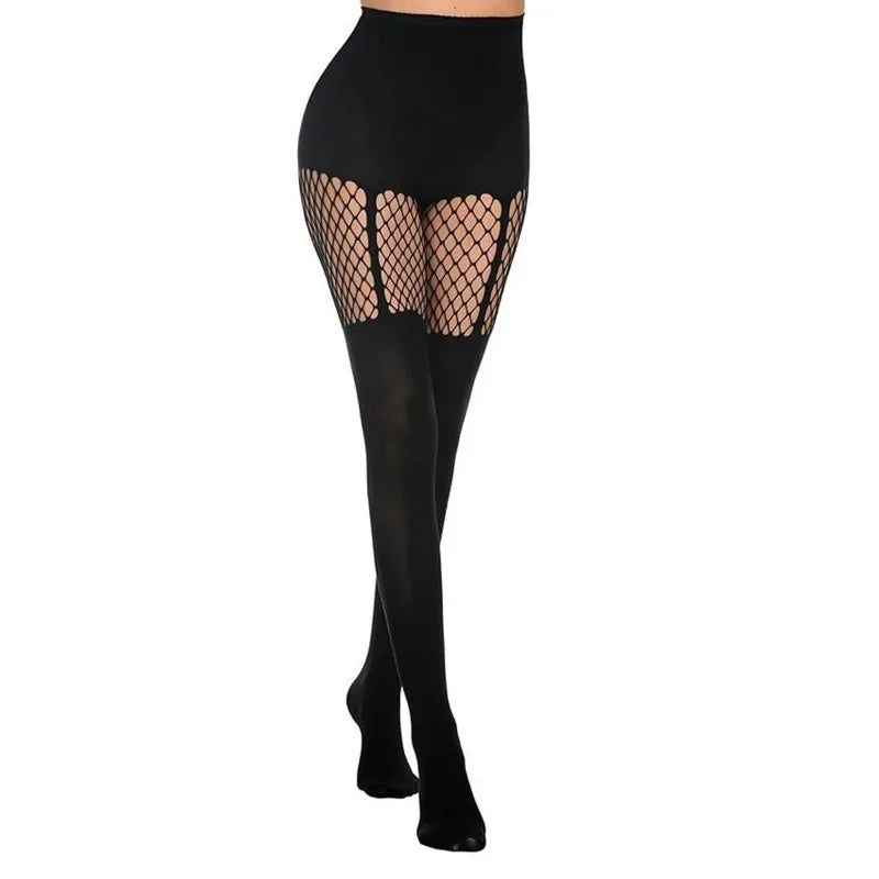 Gothic Fishnet Thigh High Stockings