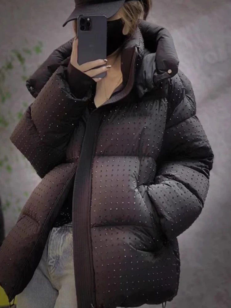 Lightweight Quilted Short Hooded Down Jacket for Women