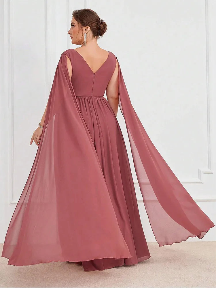Chiffon V Neck Maxi Dress