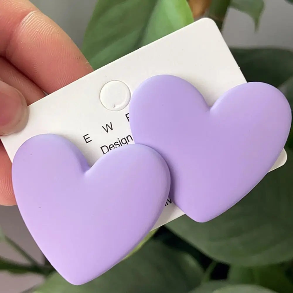 Earrings Heart Shaped Acrylic Geometric Drop Multicolor Statement Bohemian Vintage Chic Style