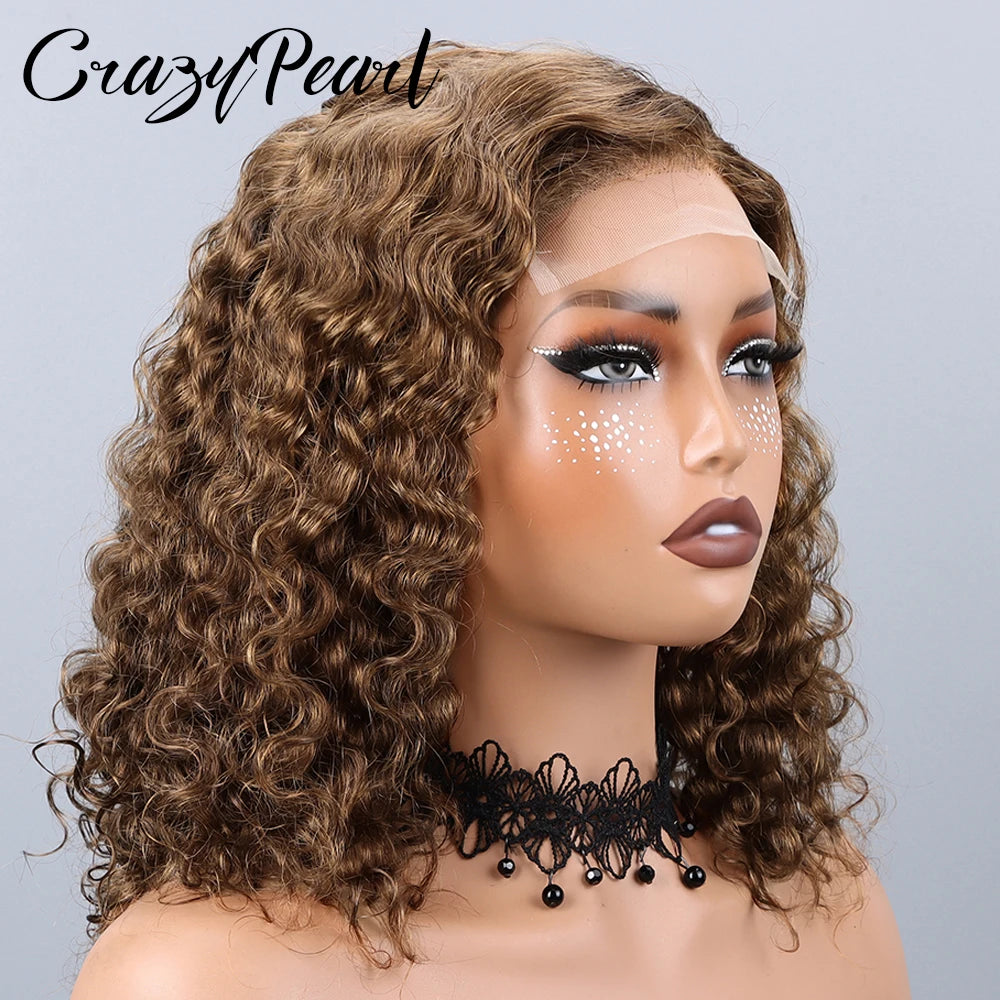Pre Plucked Water Wave Closure Lace Front Wig for Women
