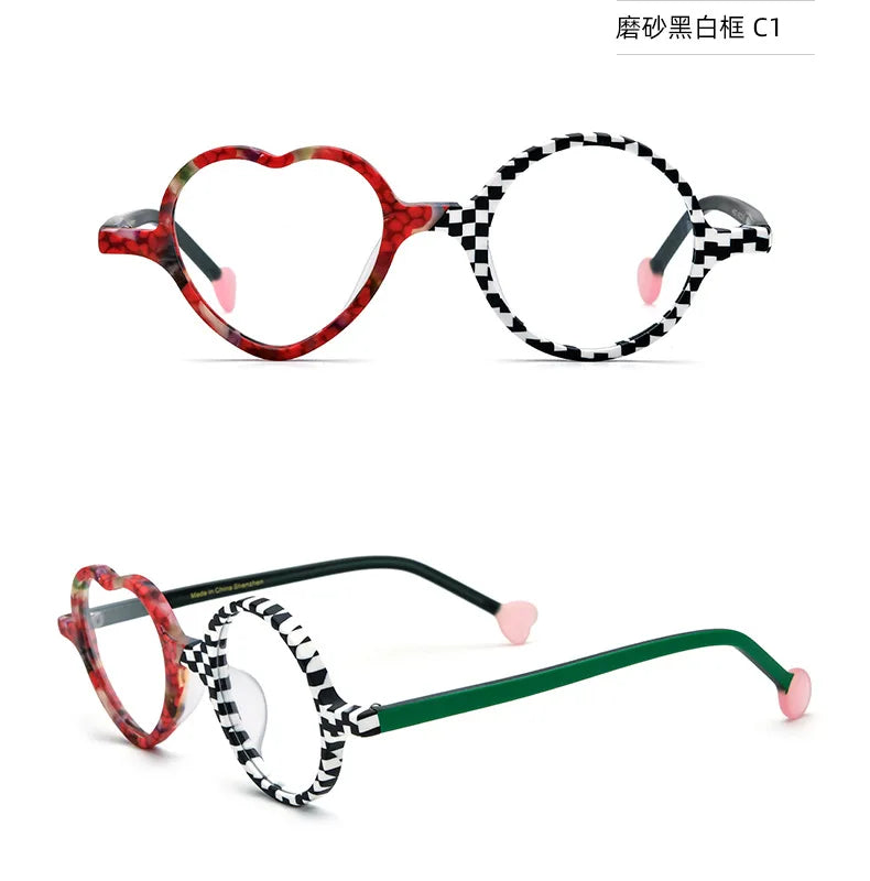 Colorful Heart Frame Fashion Glasses