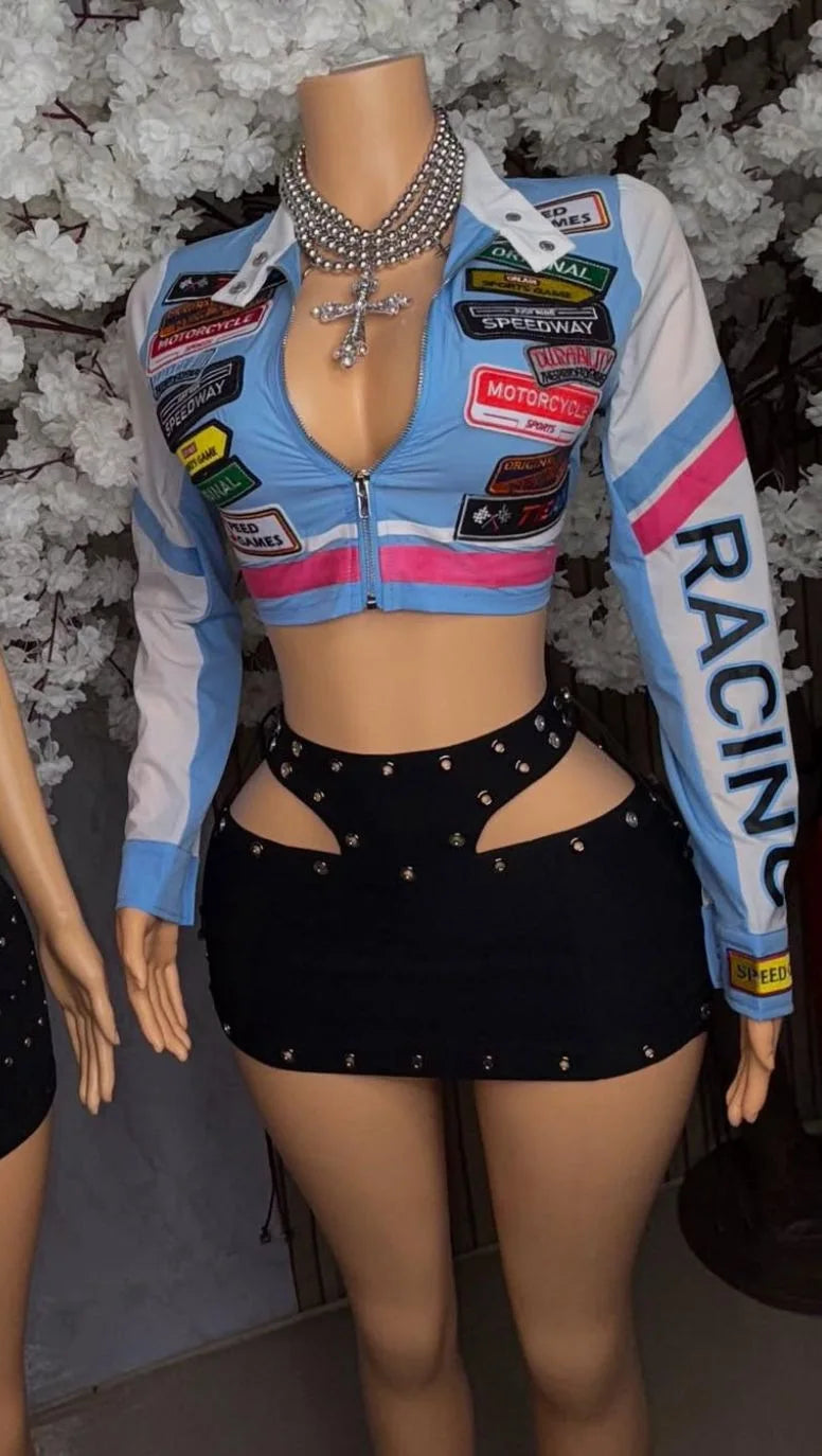 FAGADOER Sexy Hollow Out Bodycon Mini Skirts Women Lace Up High-Waist Hole Patchwork Skirts Female Streetwear Bottom 2025 New