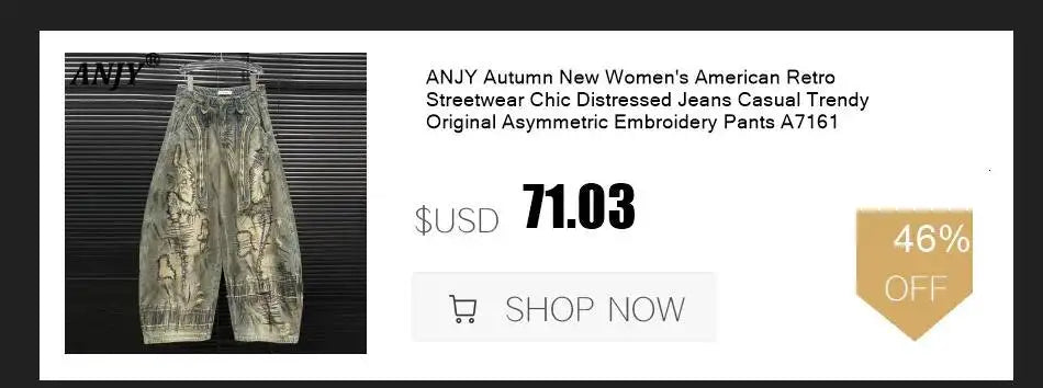 ANJY Autumn New Women Fashion Unique Lace- Up Distressed Washed Denim Jacket High Street Chic Versatile Casual Short Coat A16787