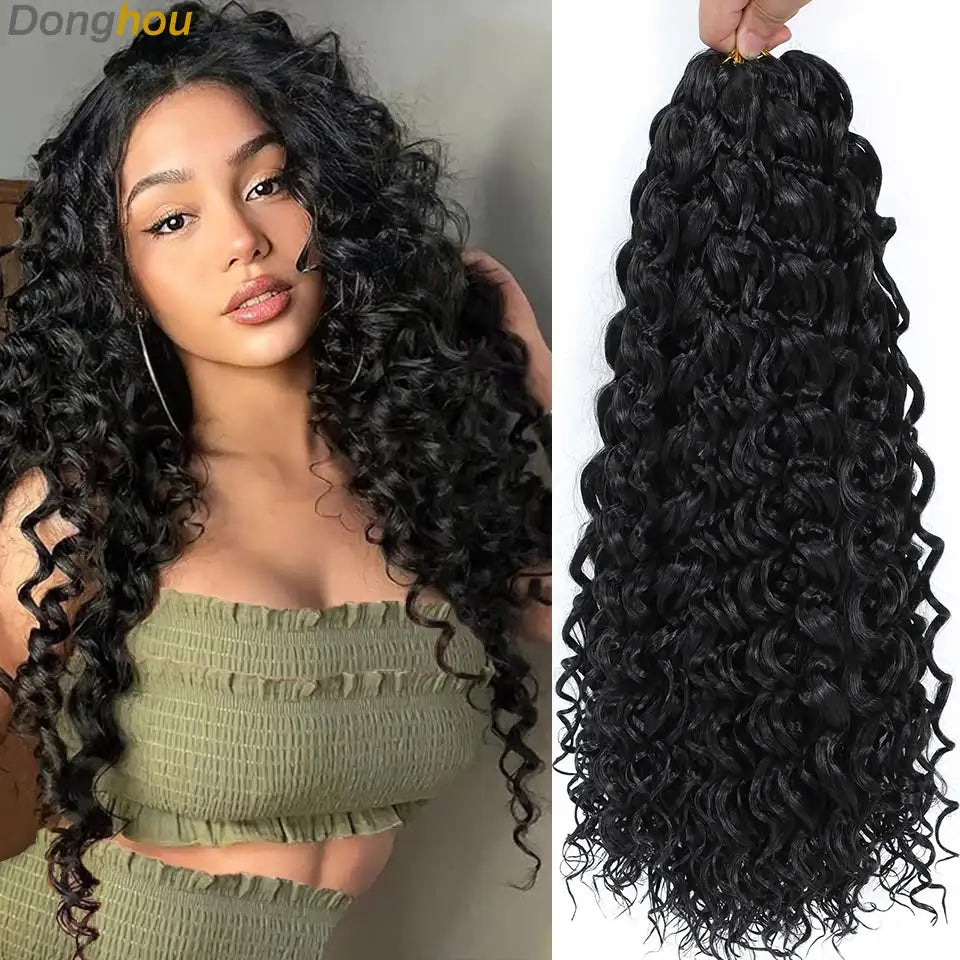 Boho Deep Wave Human Hair Crochet Braids