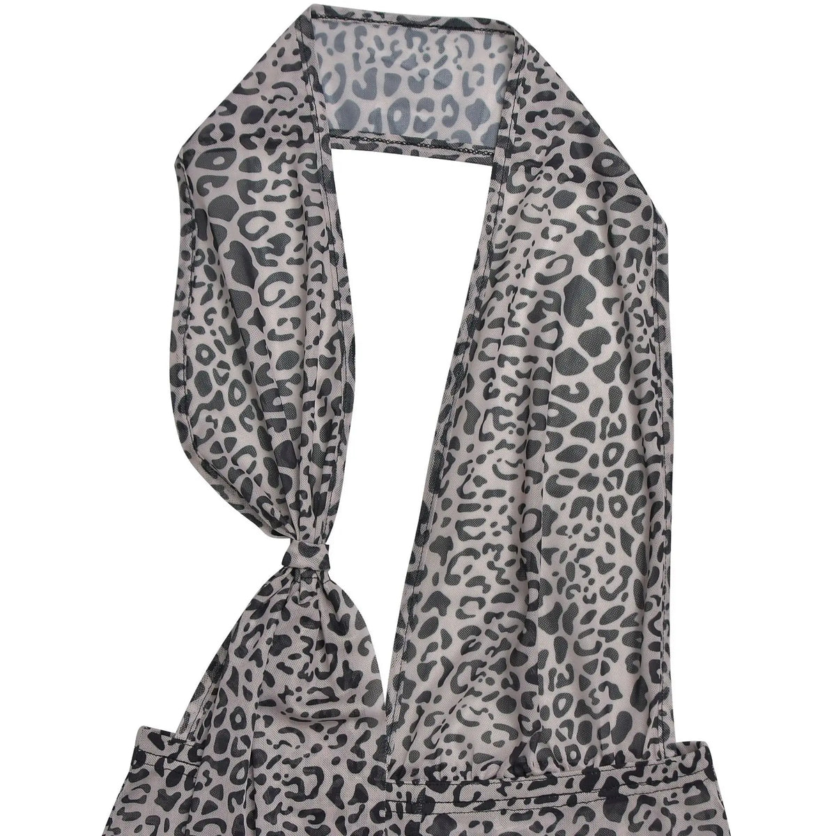 Leopard Print Halter Backless Bodycon Jumpsuit for Women
