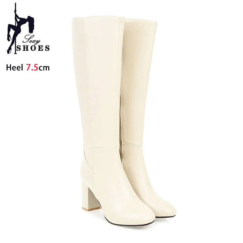 Knee High Platform Boots With Thick Heels for Women