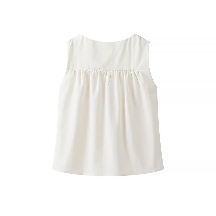 Versatile Casual Sleeveless Spliced Shirt for Women