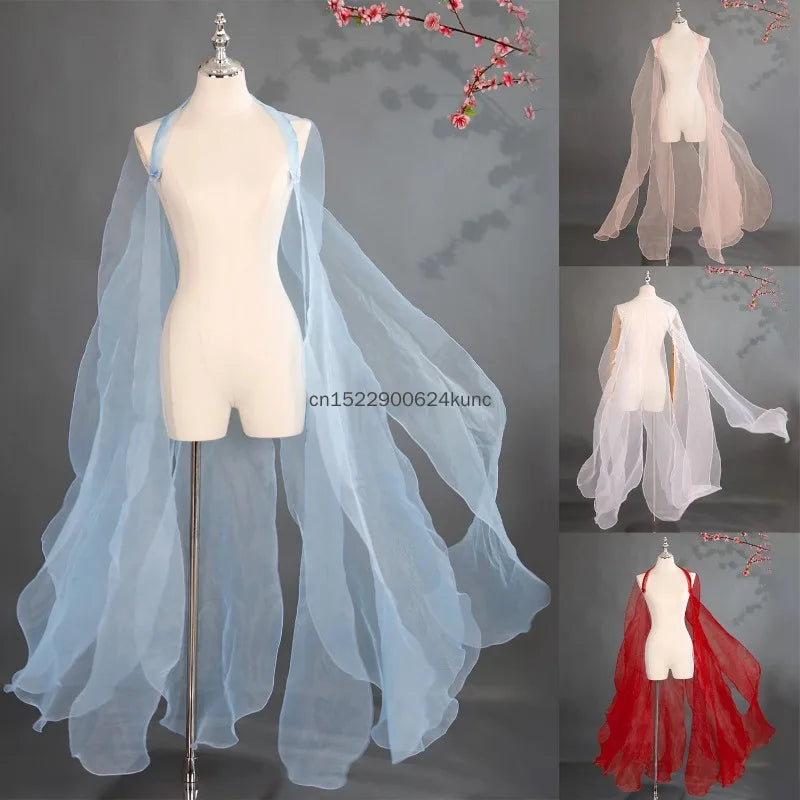 Elegant Fairy Tulle Hanfu Shawl Cape Costume for Women